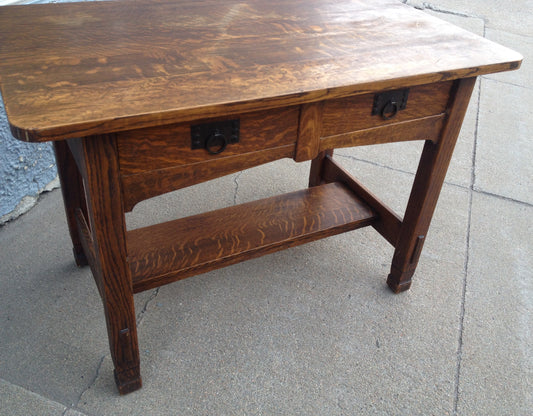 MISSION OAK IMPERIAL LIBRARY TABLE