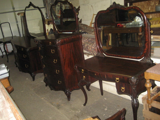 ANTIQUE 4 PIECE MAHOGANY BEDROOM SET EARLY 1900 PERIOD