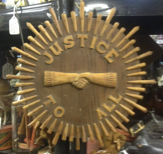 FOLK ART JUSTICE TO ALL CARVING