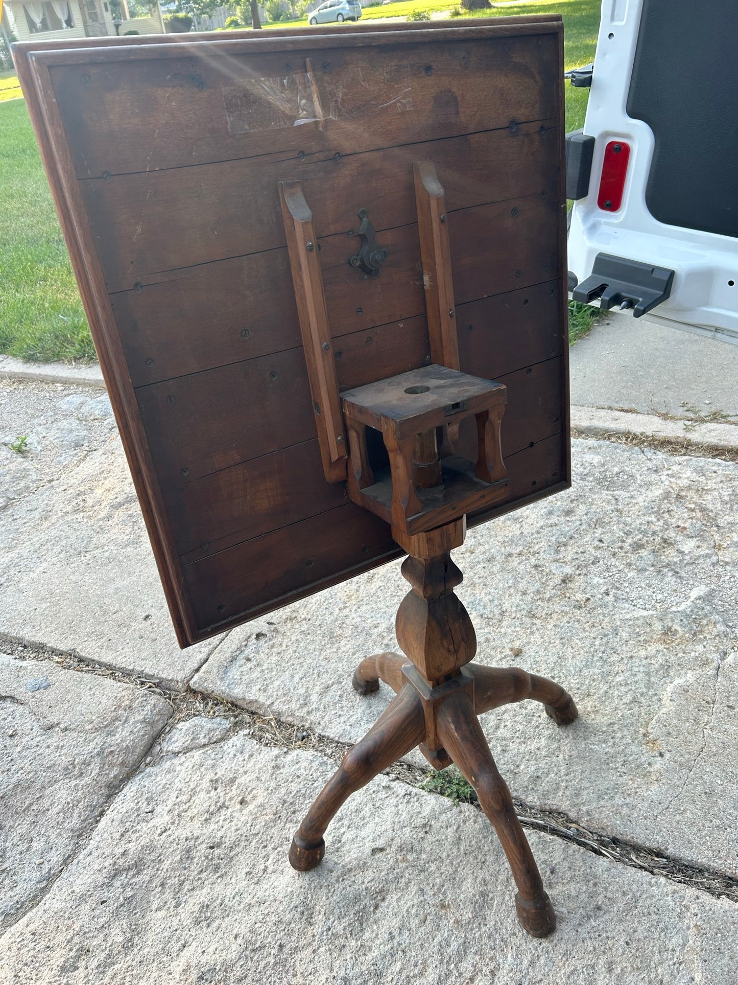 ANTIQUE FOLK ART INLAID STAND