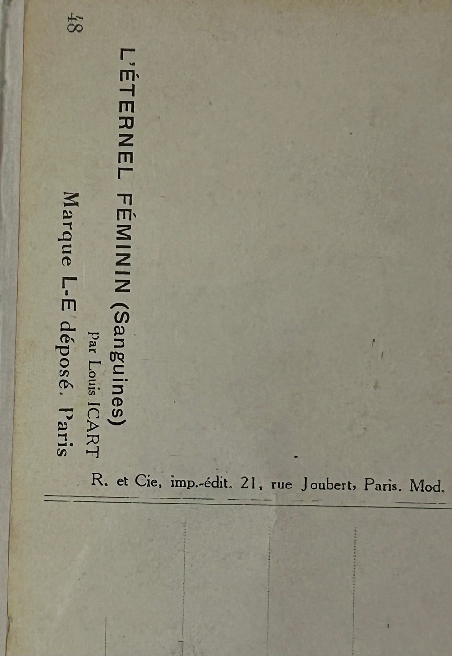 LOUIS ICART PAIR OF FRENCH POSTCARDS UNUSED