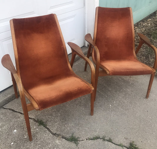 YNGVE EKSTROM FOR SWEDESE LAMINO MID CENTURY CHAIRS