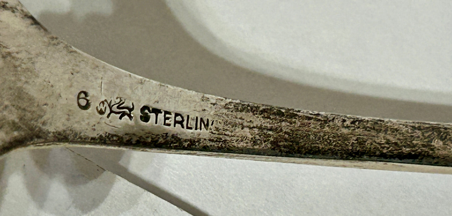 STERLING ANTIQUE LARGE SERVING FORK