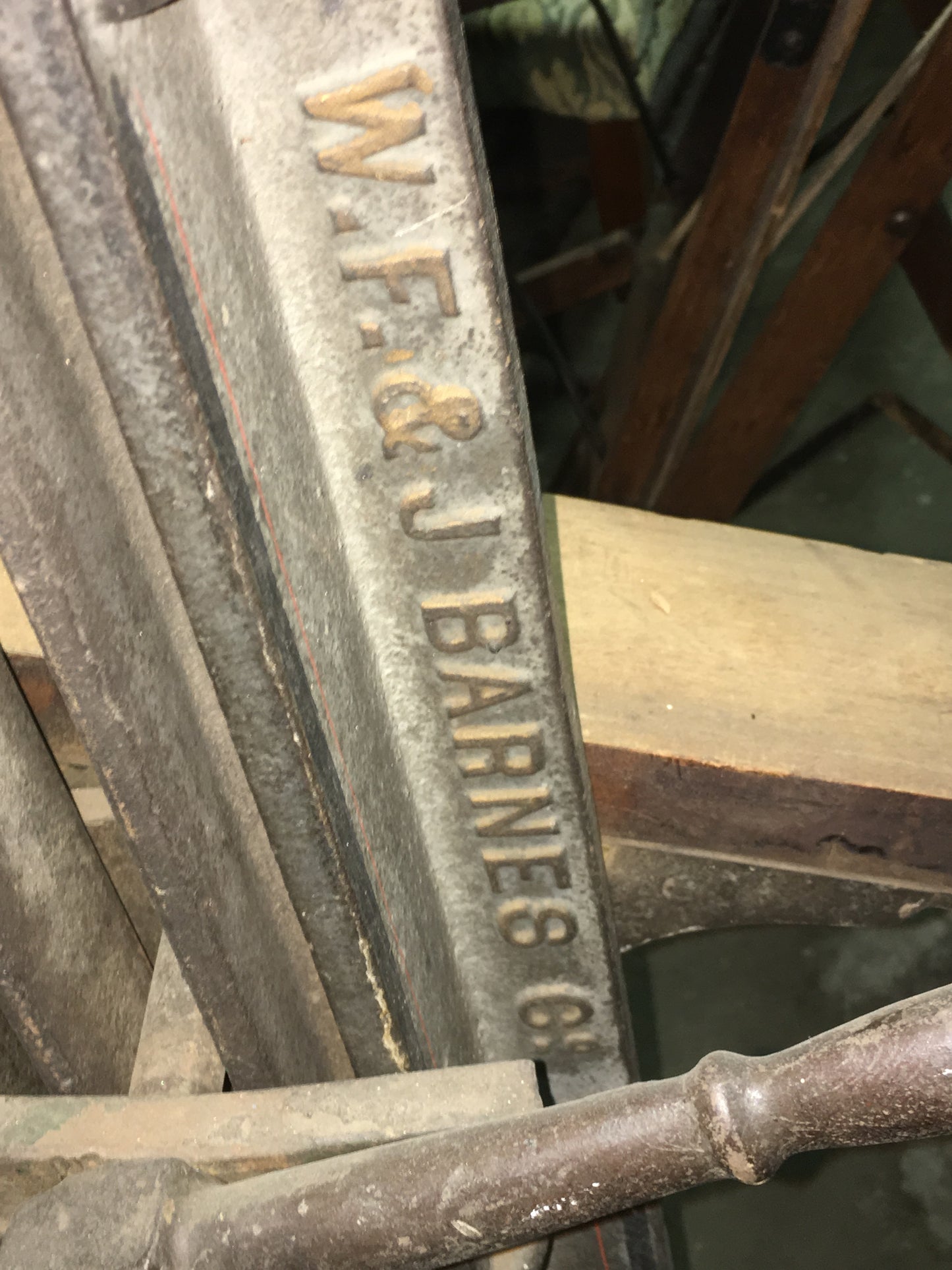 ANTIQUE W. F. & JOHN BARNES FOOT POWERED MORTISER TOOL