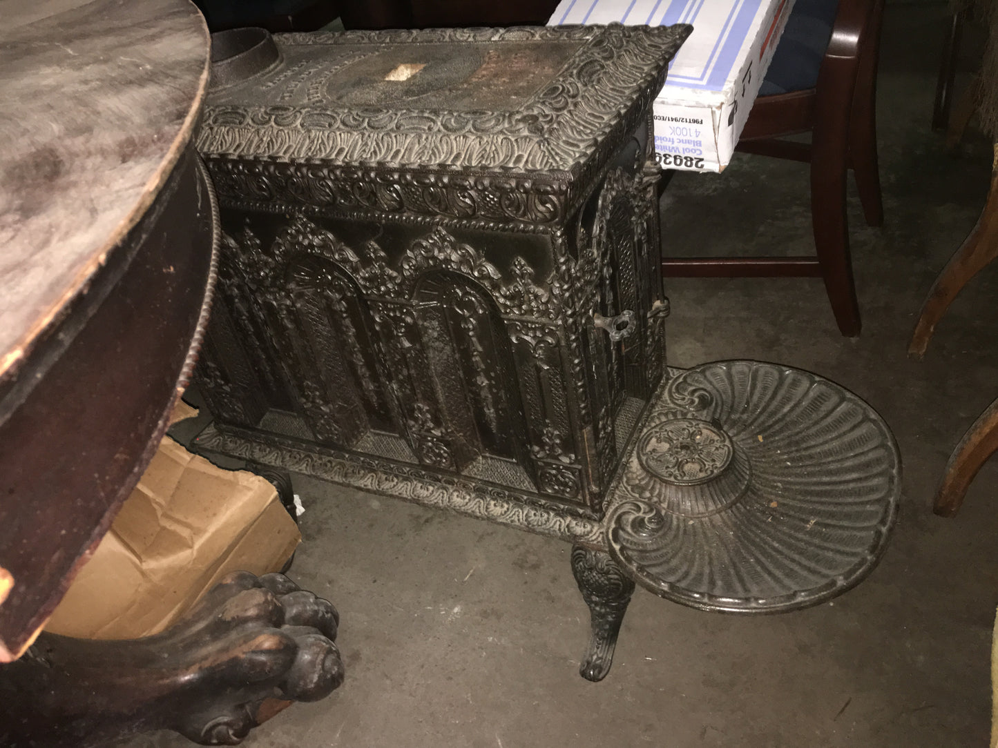 1847 CAST IRON FANCY STOVE BY STEVE TREADWELL & PERRY, ALBANY NEW YORK
