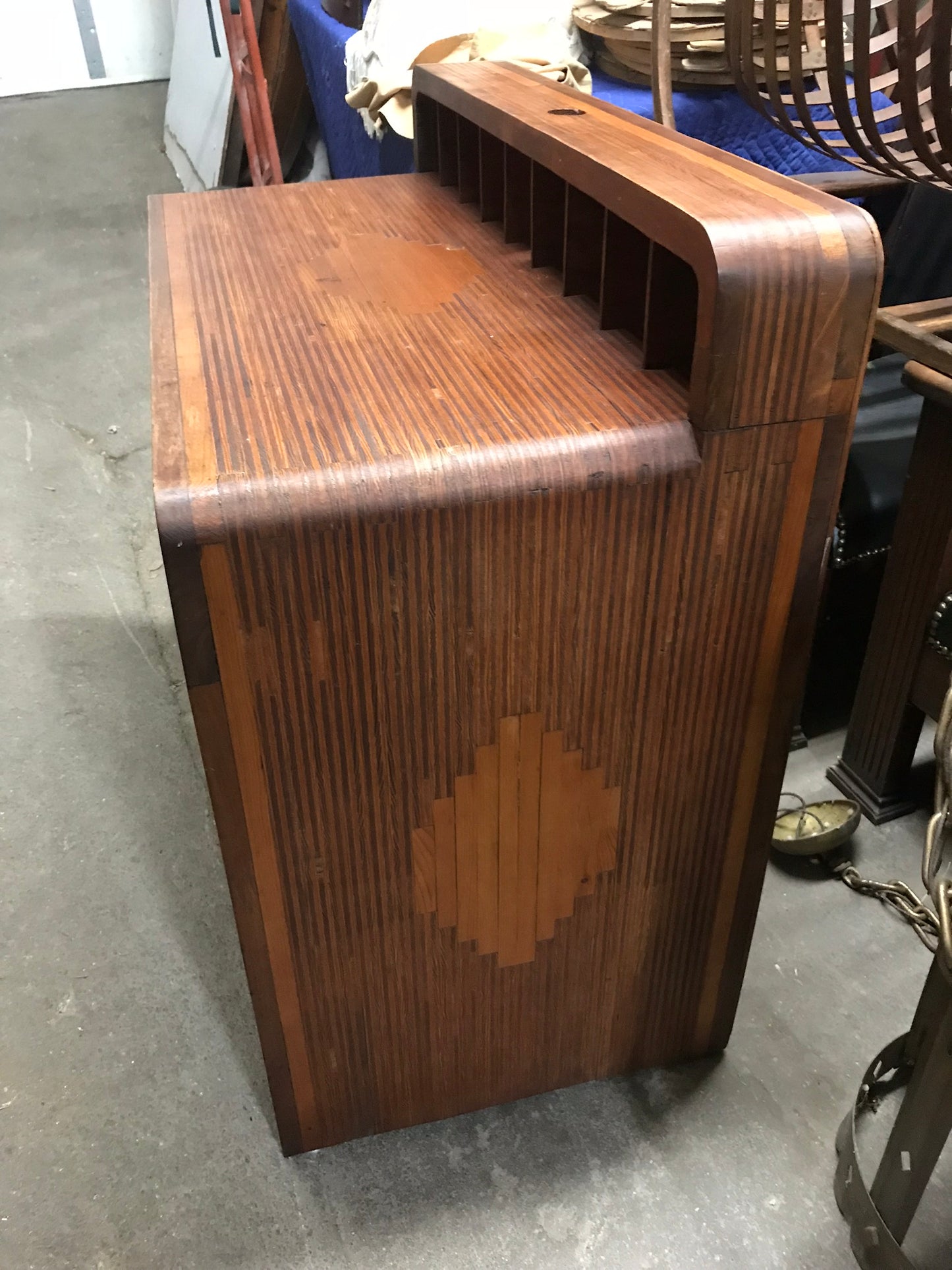 1930's MID CENTURY LAMINATED VERY UNUSUAL DESK