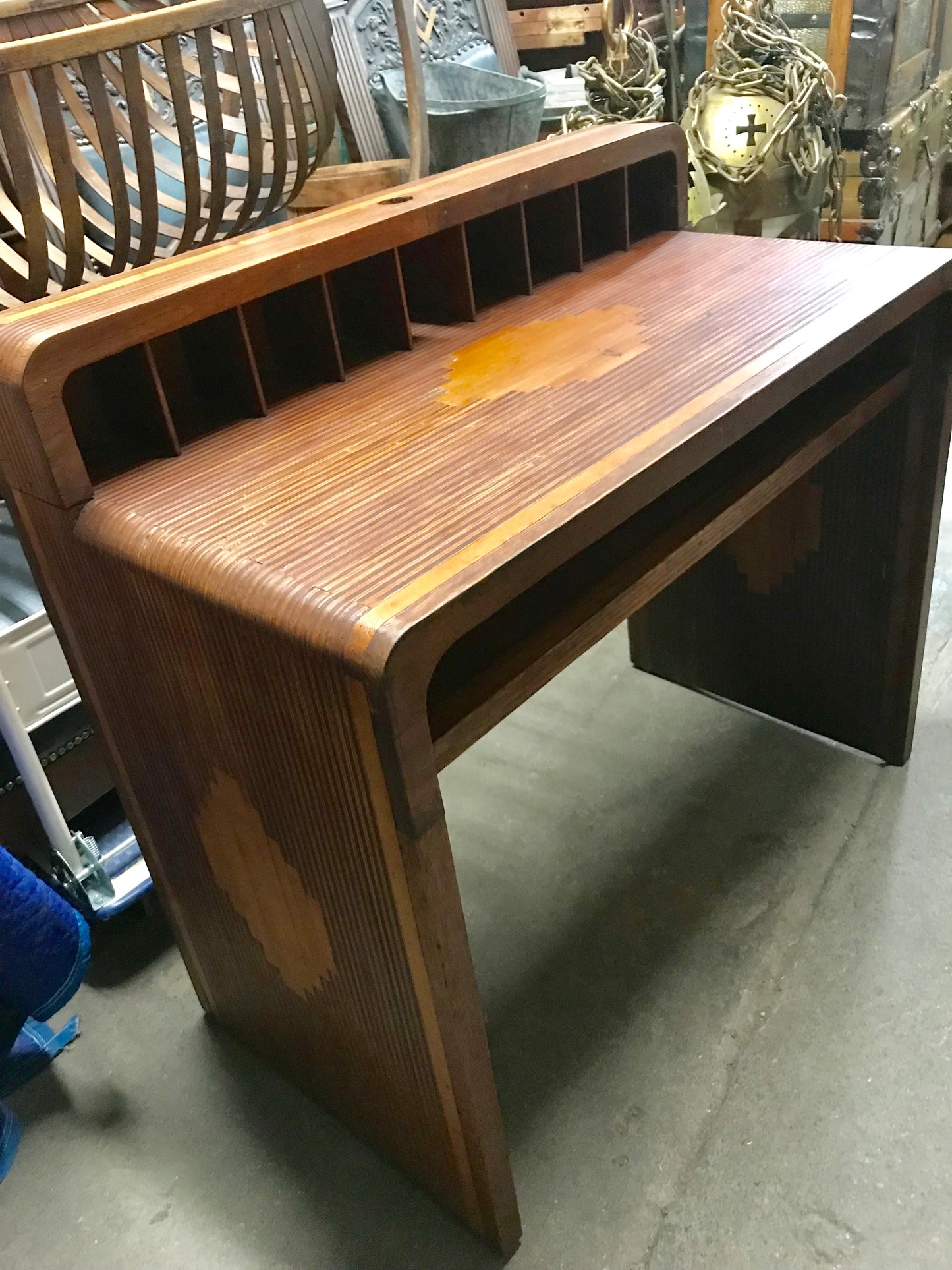 1930's MID CENTURY LAMINATED VERY UNUSUAL DESK