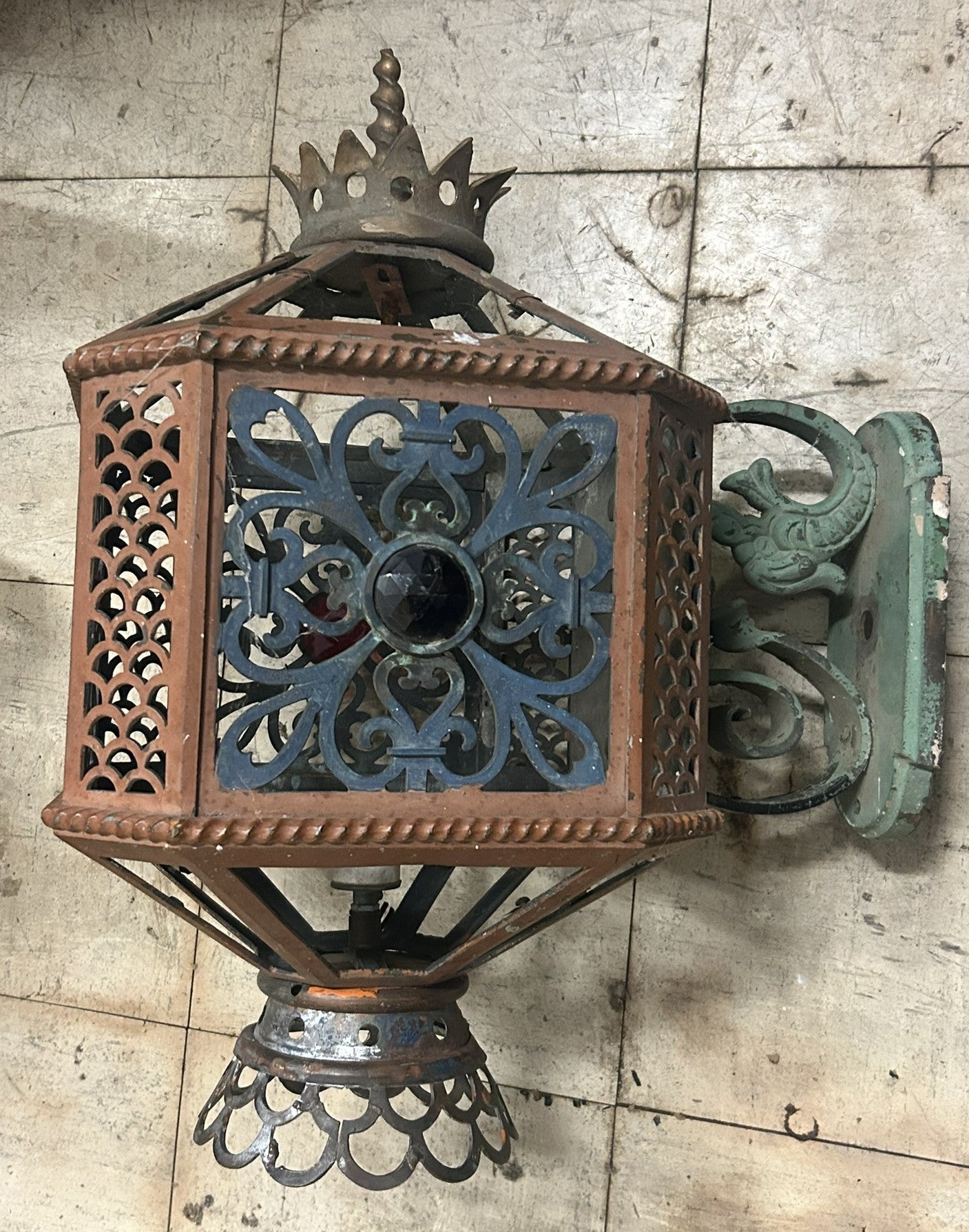 ANTIQUE EXTERIOR WALL PAIR OF LANTERNS FROM HISTORIC K.C. COUNTRY CLUB PLAZA