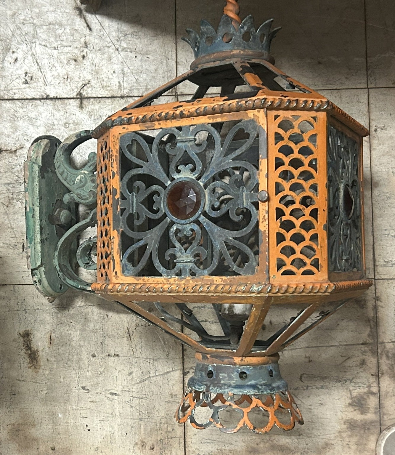 ANTIQUE EXTERIOR WALL PAIR OF LANTERNS FROM HISTORIC K.C. COUNTRY CLUB PLAZA