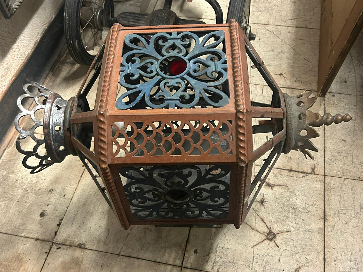 ANTIQUE EXTERIOR WALL PAIR OF LANTERNS FROM HISTORIC K.C. COUNTRY CLUB PLAZA