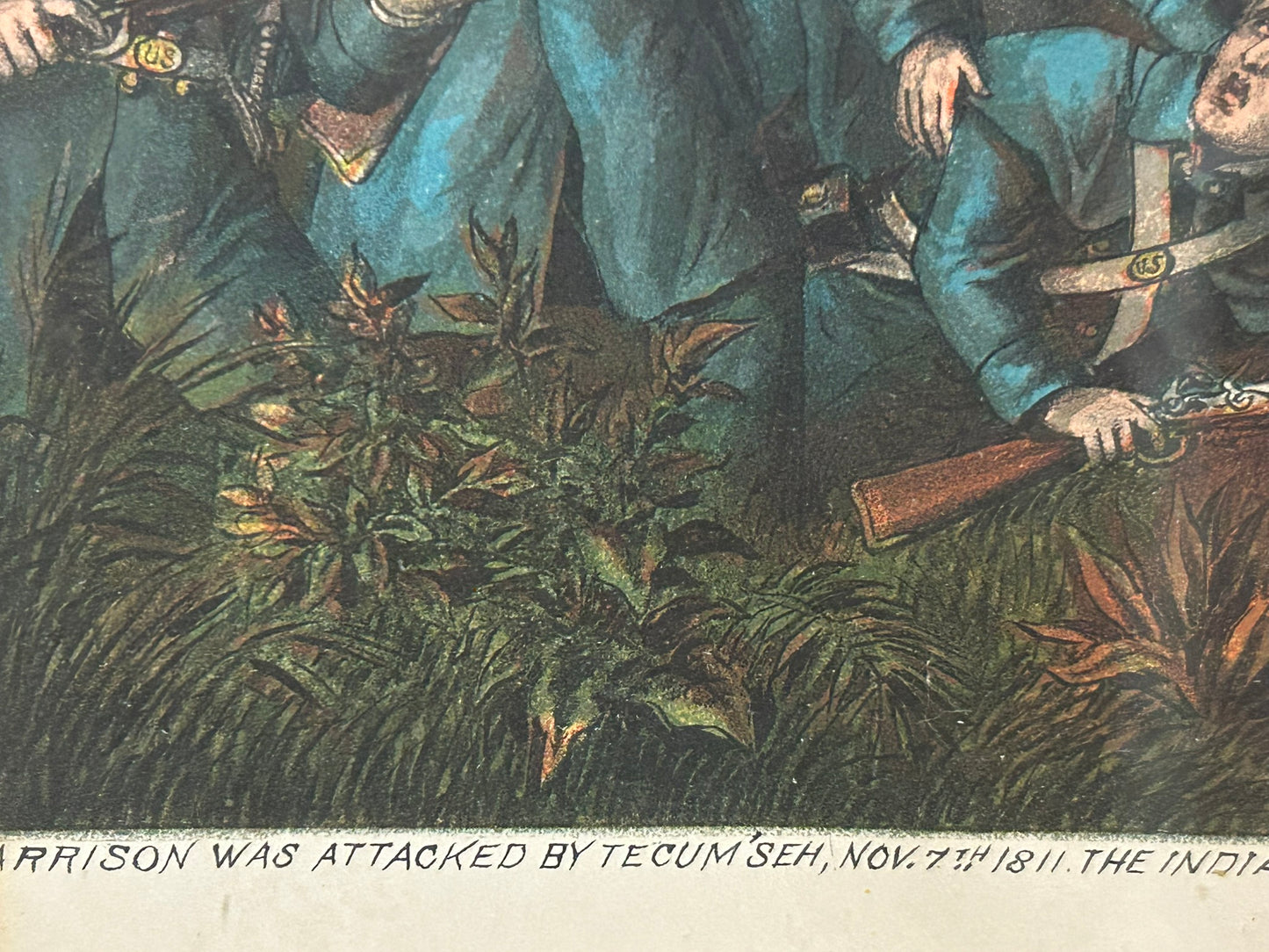 KURZ & ALLISON ANTIQUE PRINT OF BATTLE OF TIPPECANOE