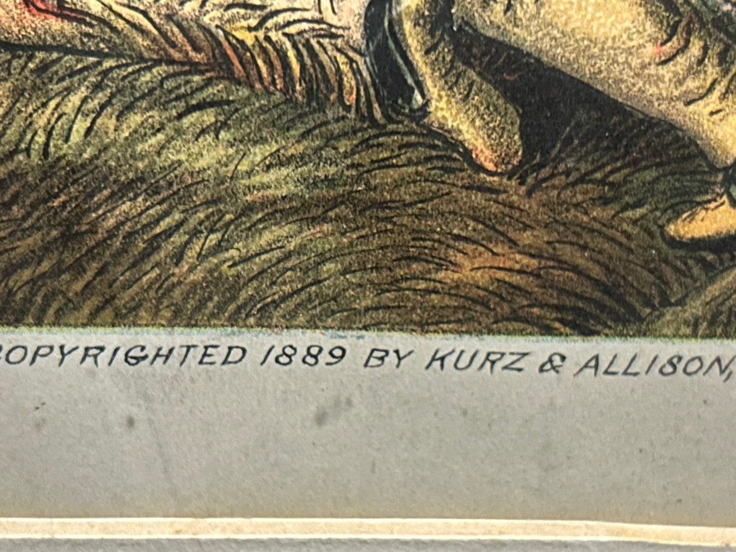 KURZ & ALLISON ANTIQUE PRINT OF BATTLE OF TIPPECANOE