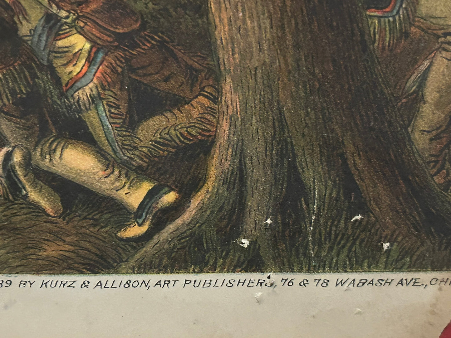 KURZ & ALLISON ANTIQUE PRINT OF BATTLE OF TIPPECANOE