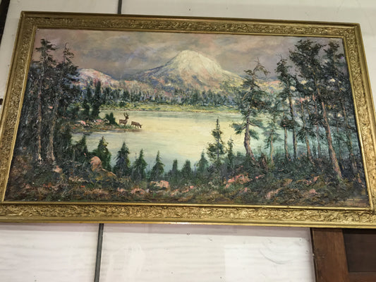 KANSAS ARTIST DAVID MANROSE 1953 PAINTING "THREE DIMENSION"