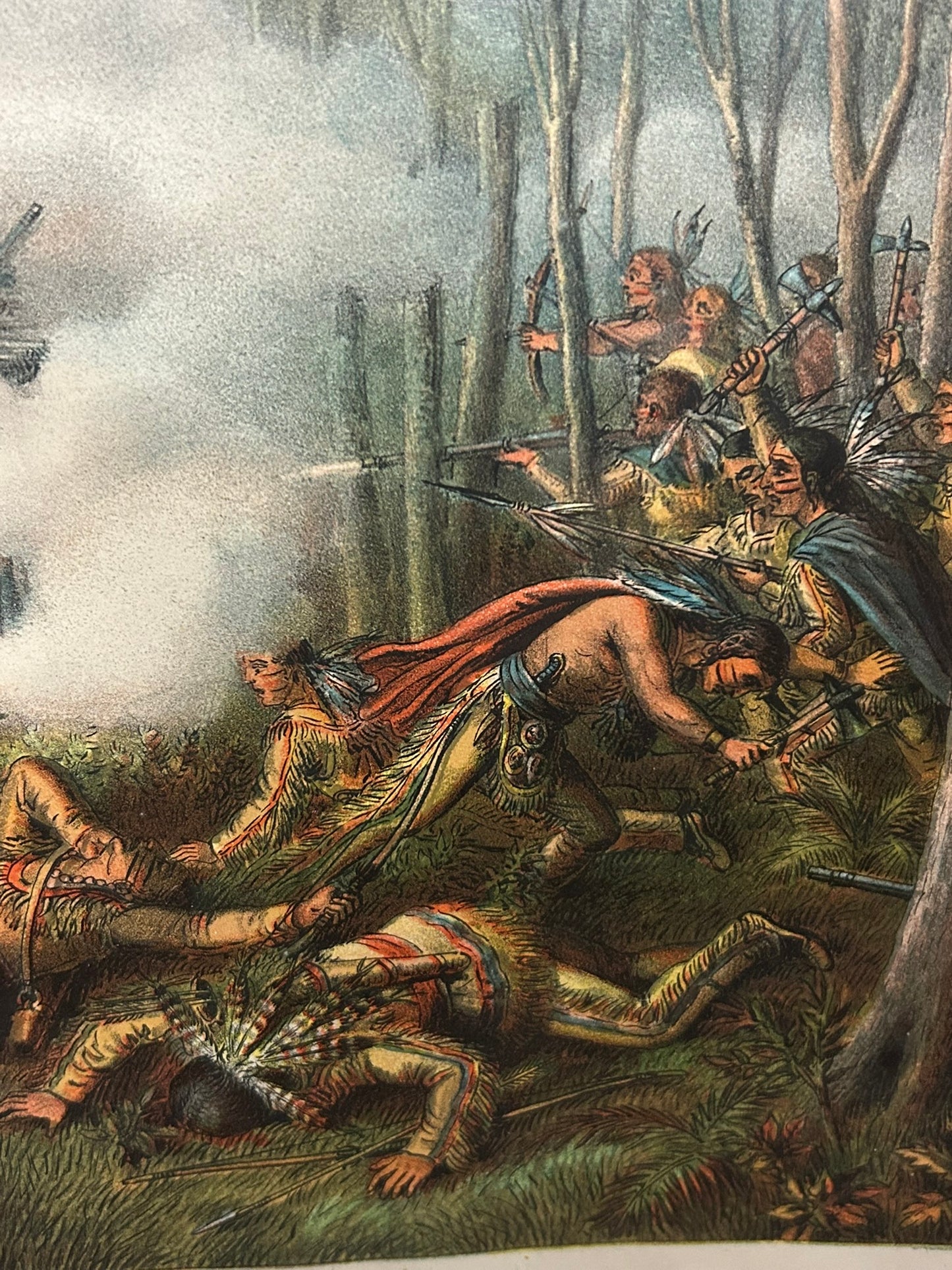 KURZ & ALLISON ANTIQUE PRINT OF BATTLE OF TIPPECANOE