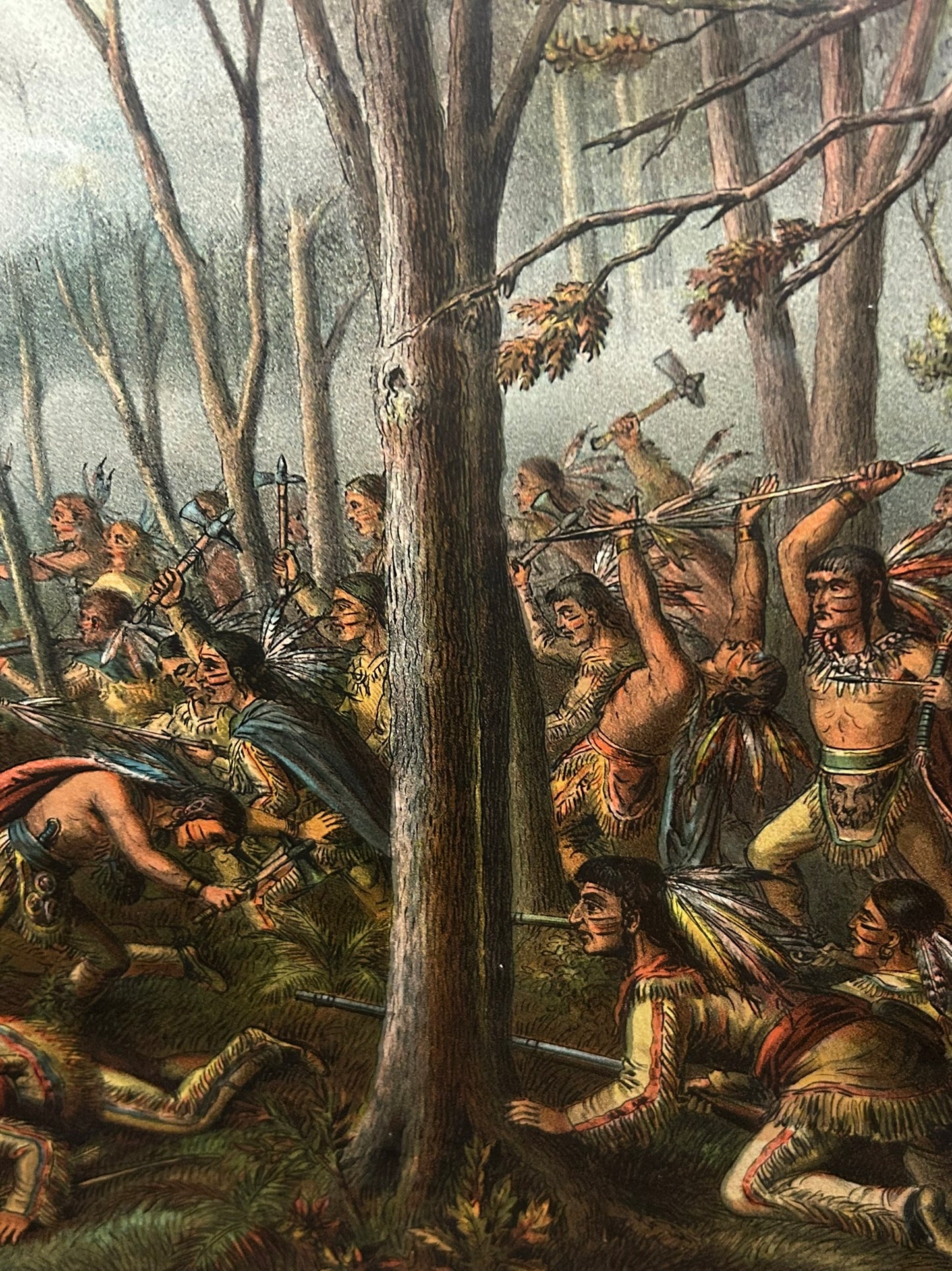 KURZ & ALLISON ANTIQUE PRINT OF BATTLE OF TIPPECANOE