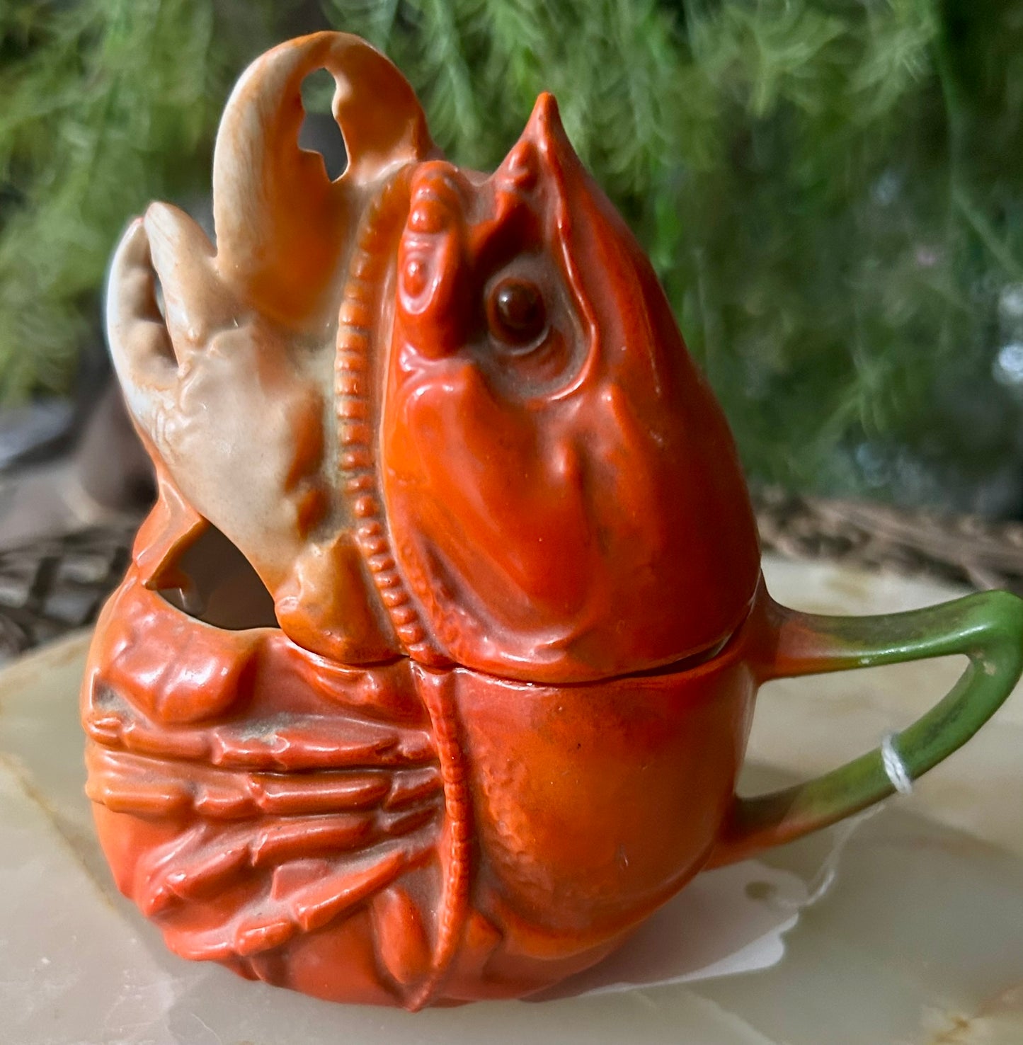 ROYAL BAYREUTH LOBSTER COVERED MUSTARD DISH