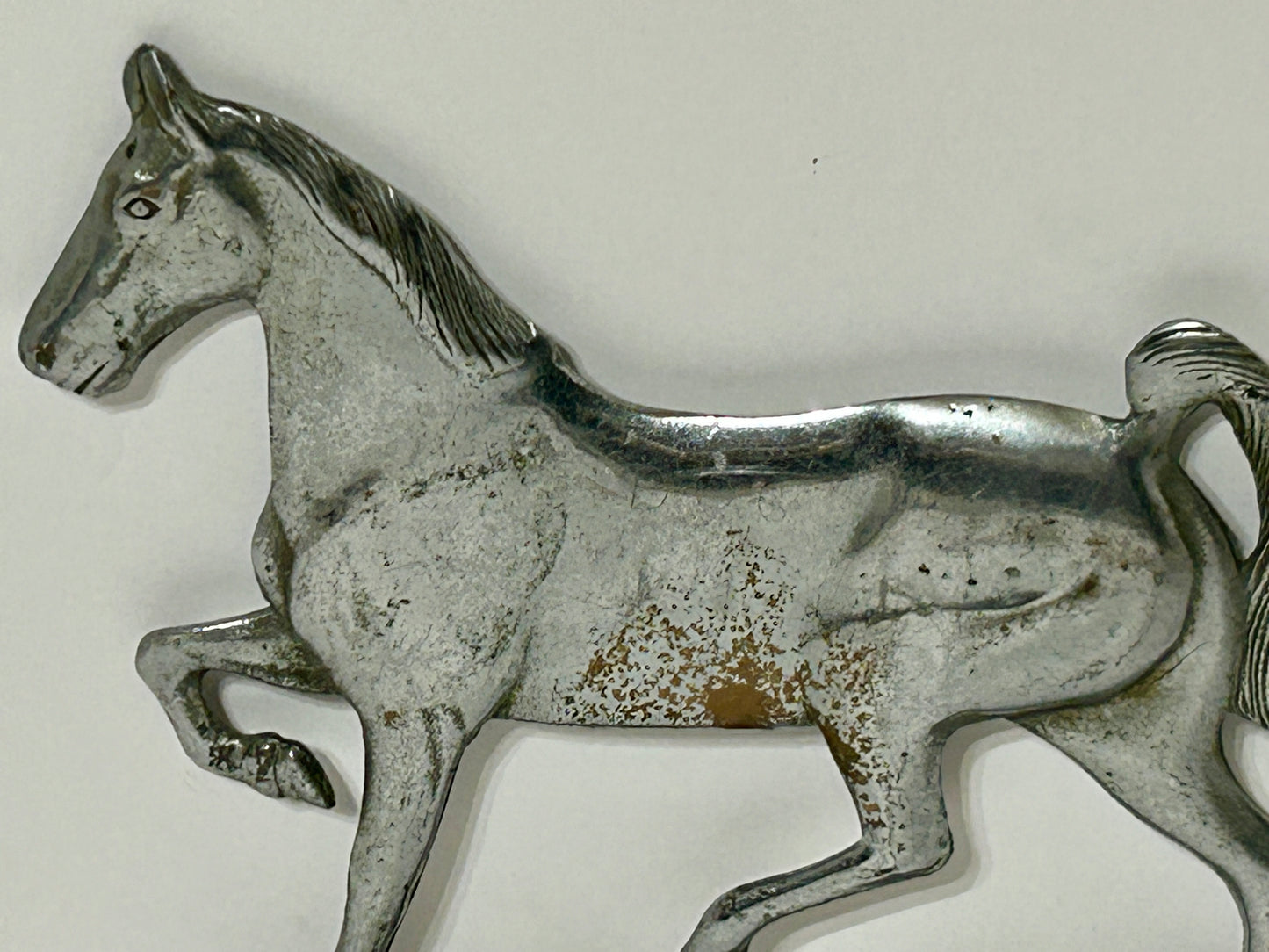 FIGURAL IRON HORSE NICKEL PLATED ANTIQUE