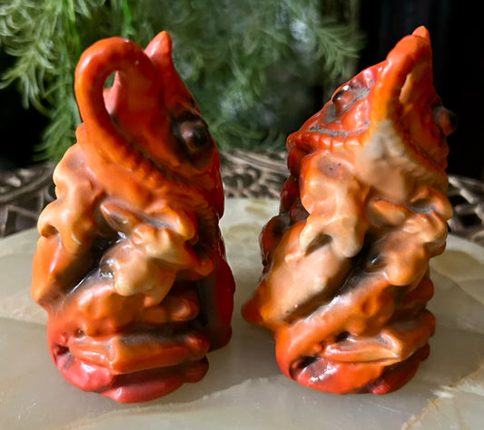 ROYAL BAYREUTH LOBSTER PAIR OF SALT AND PEPPER HOLDERS