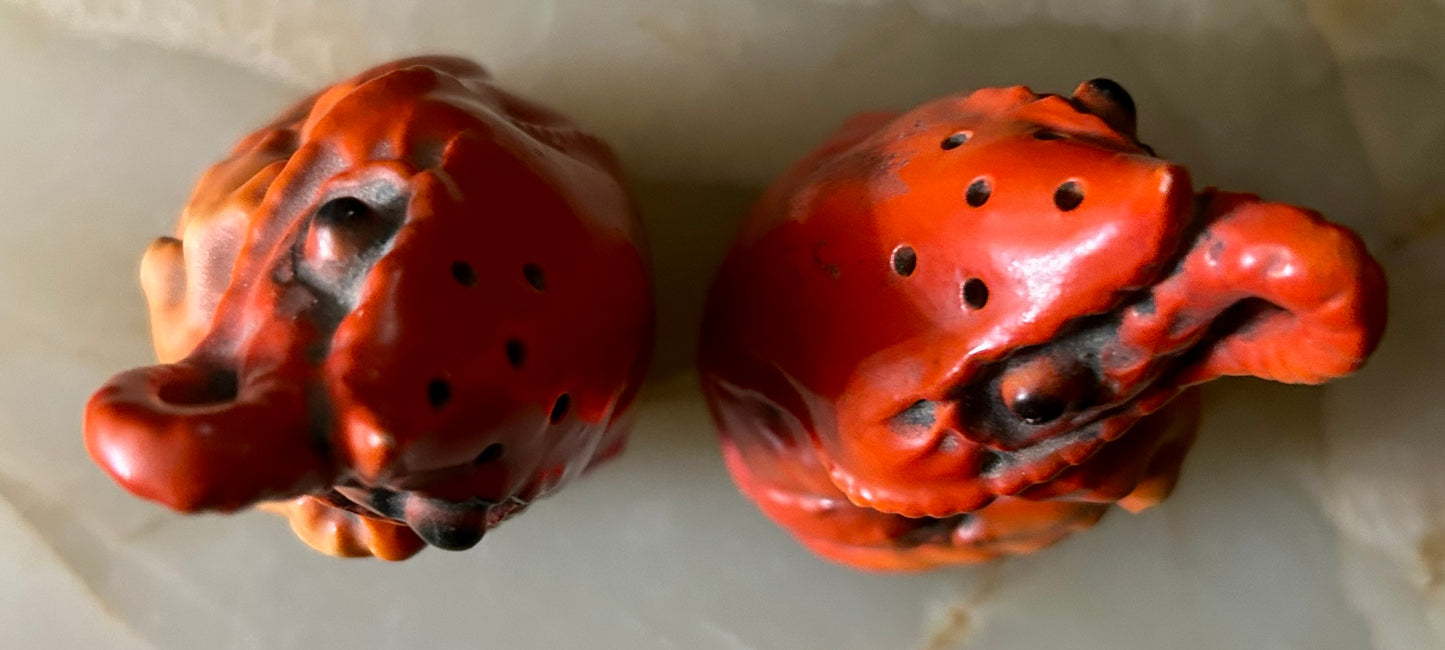 ROYAL BAYREUTH LOBSTER PAIR OF SALT AND PEPPER HOLDERS