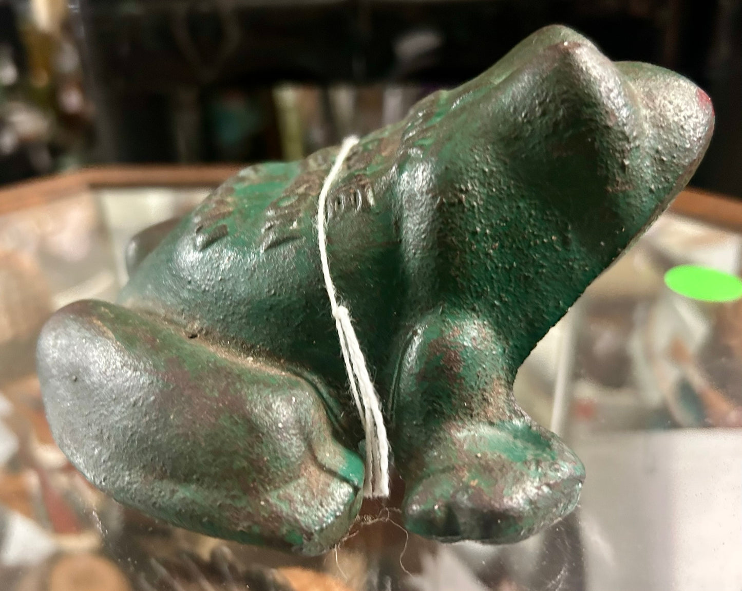 I CROAK FOR THE JACKSON WAGON CAST IRON ADVERTISING FROG DOOR STOP