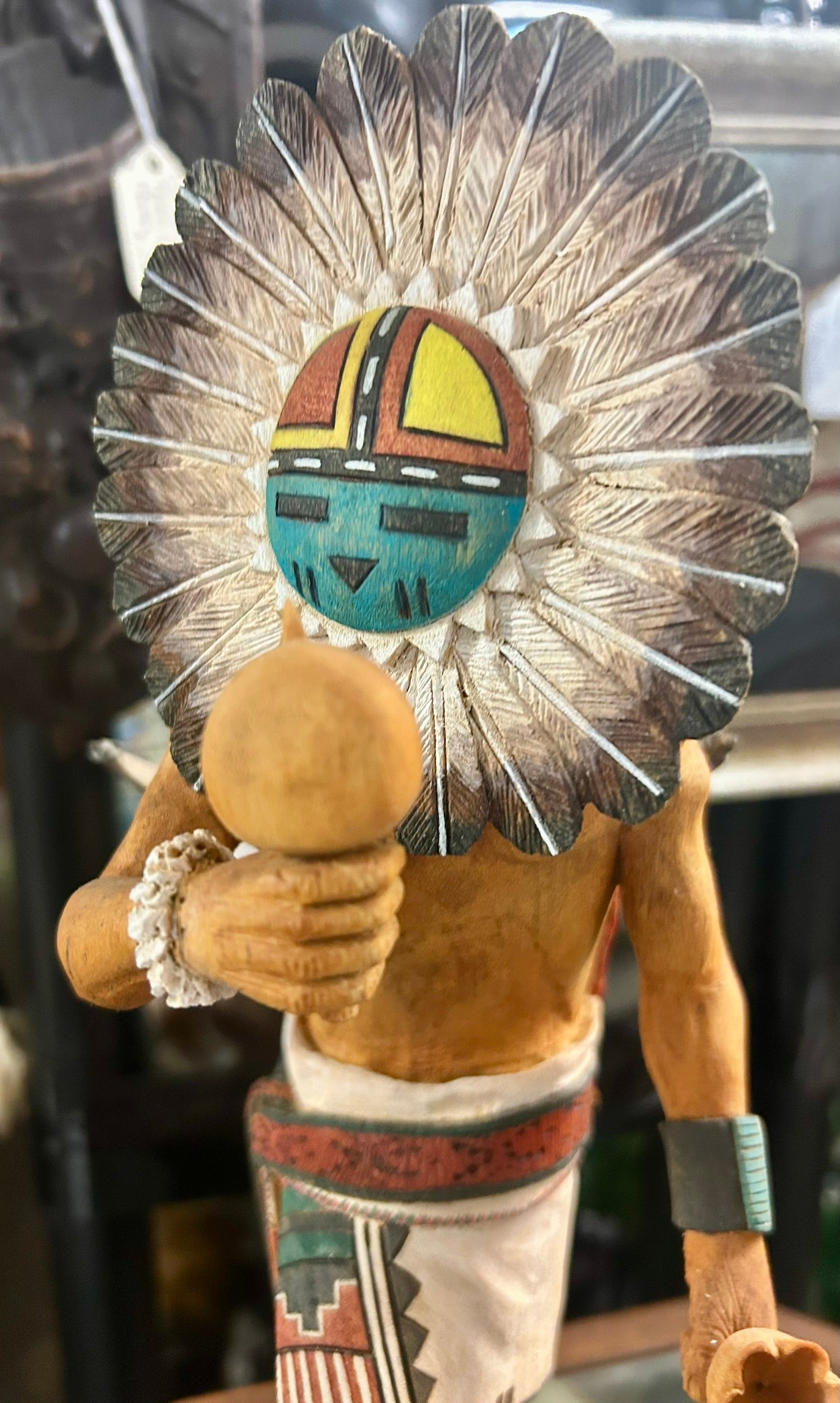 SUN KATSINA HOPI CARVED FIGURE BY CECIL CALNIMPTEWA