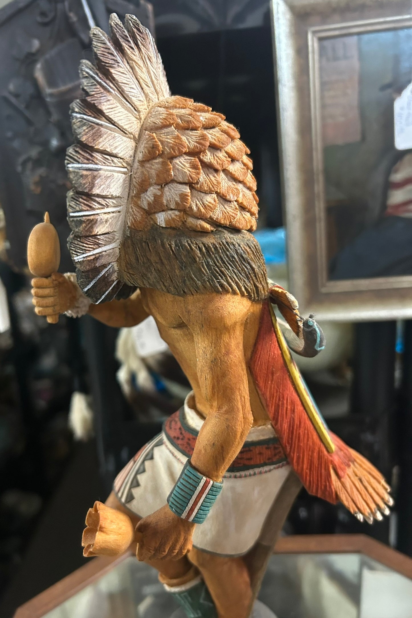 SUN KATSINA HOPI CARVED FIGURE BY CECIL CALNIMPTEWA