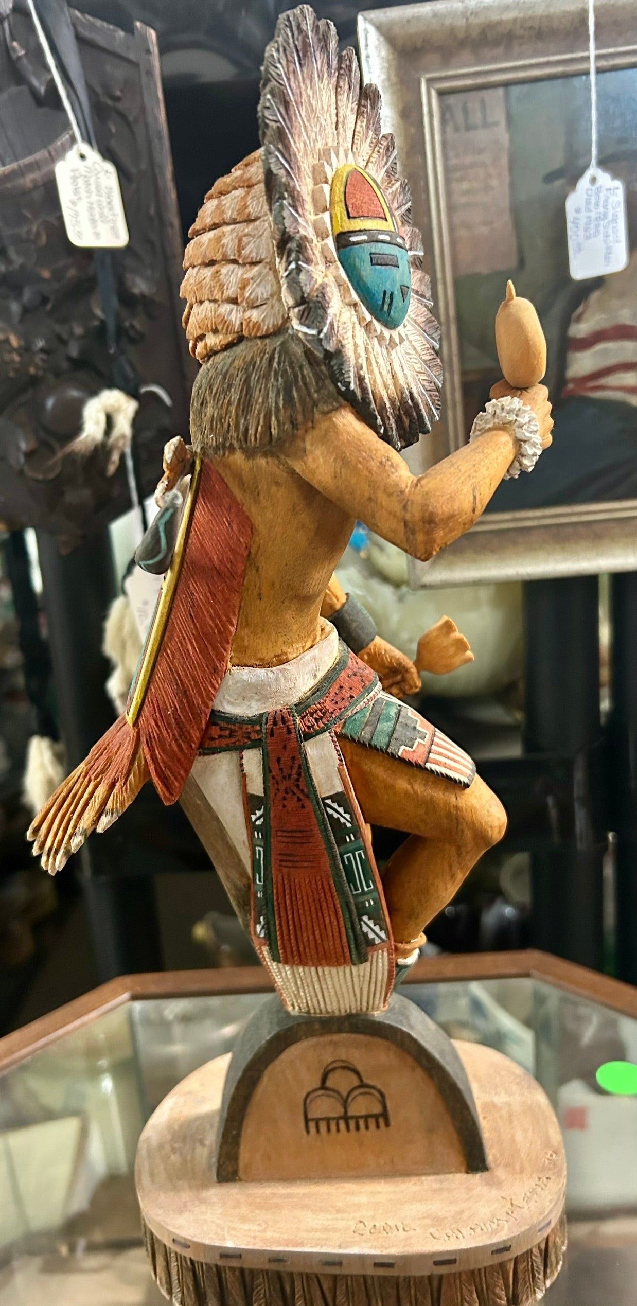 SUN KATSINA HOPI CARVED FIGURE BY CECIL CALNIMPTEWA
