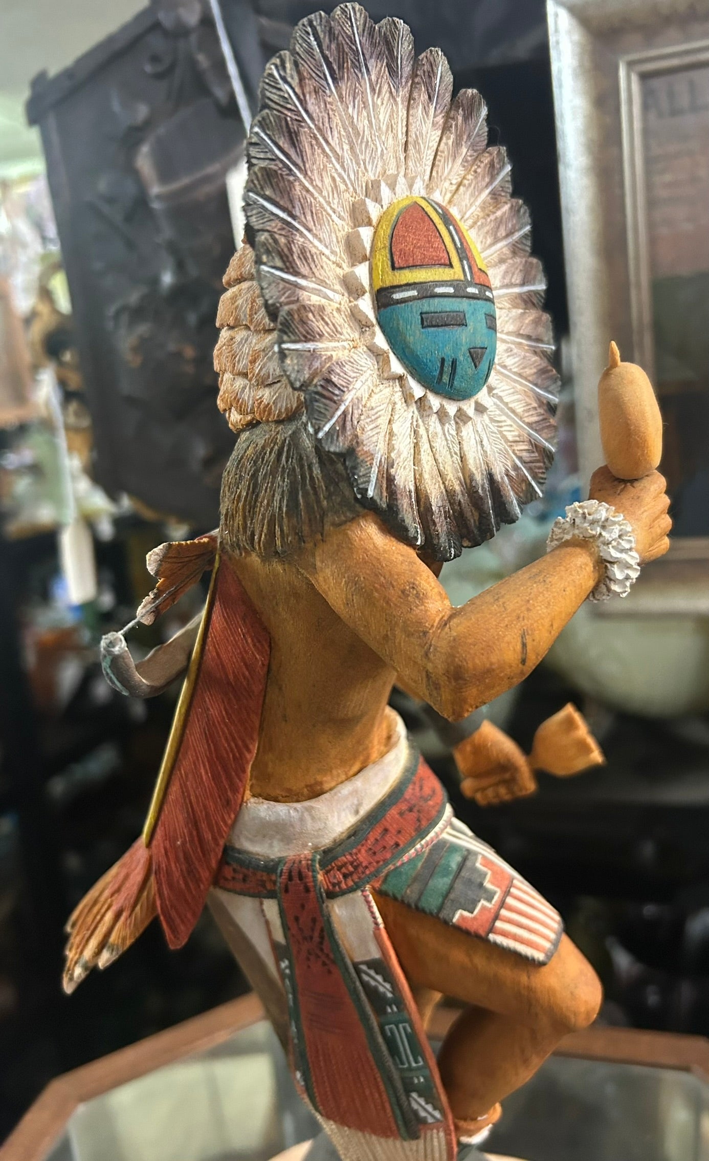 SUN KATSINA HOPI CARVED FIGURE BY CECIL CALNIMPTEWA