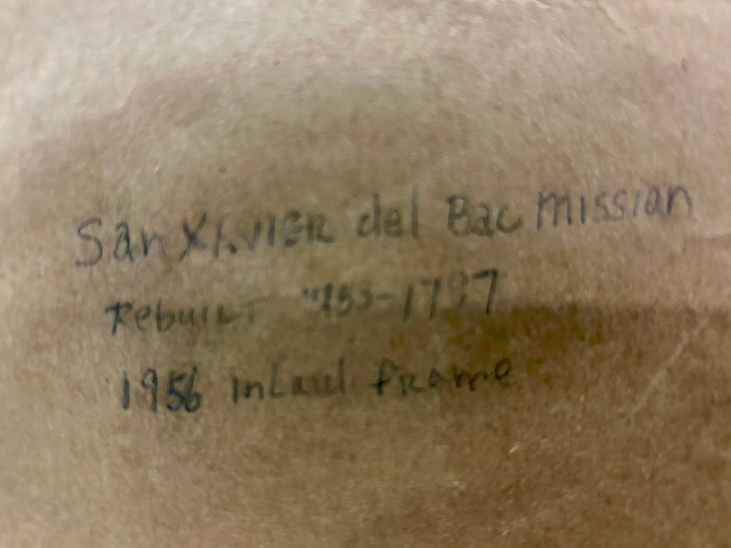 SAN XAVIER DEL BAC MISSION PAINTING IN INLAID FRAME