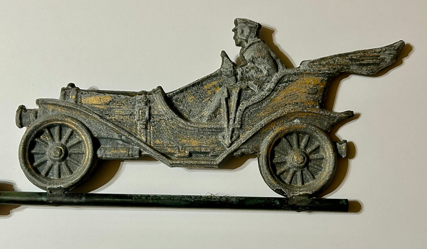ANTIQUE ELECTRA CAR ZINC WEATHERVANE ARROW