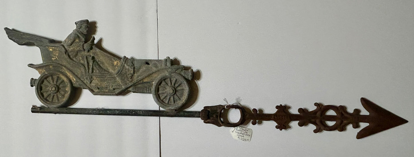 ANTIQUE ELECTRA CAR ZINC WEATHERVANE ARROW