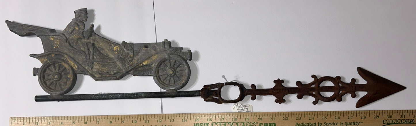 ANTIQUE ELECTRA CAR ZINC WEATHERVANE ARROW