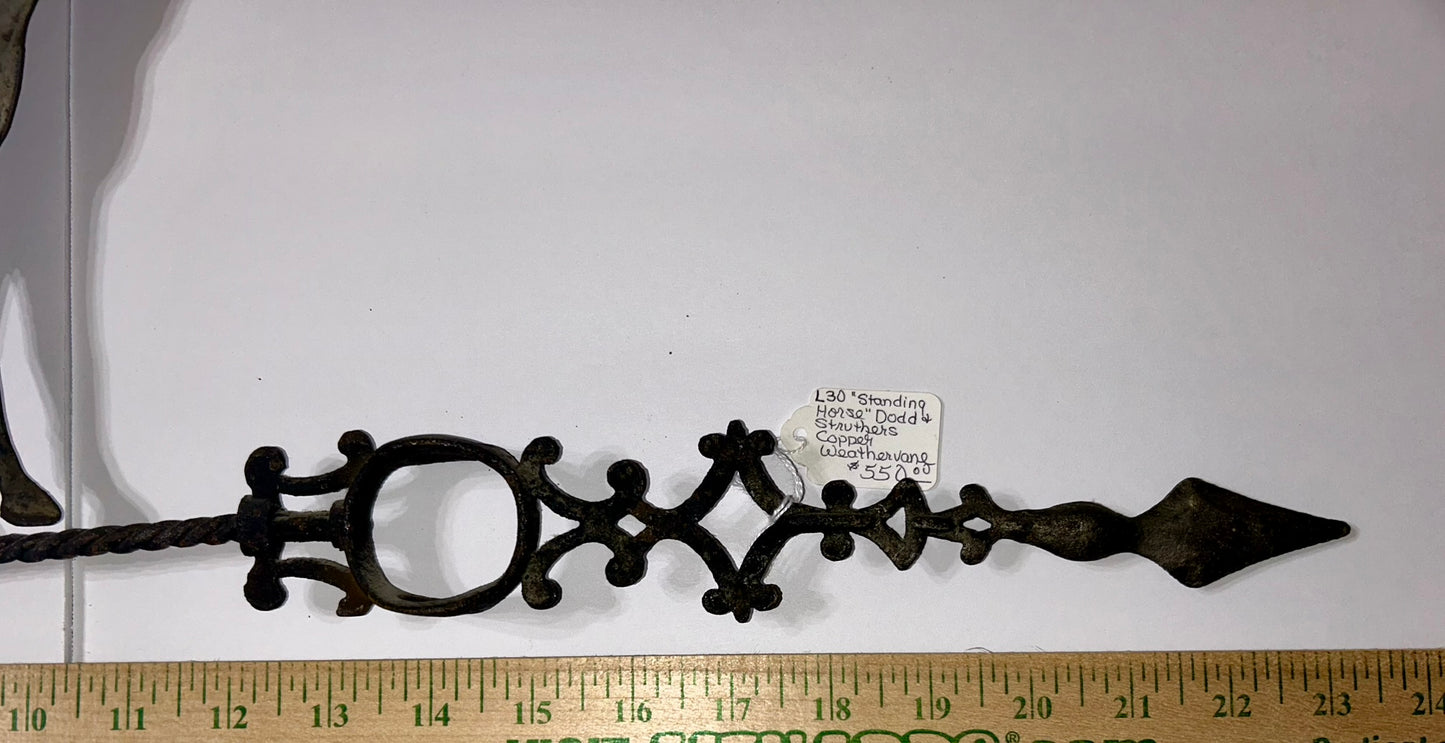 STANDING HORSE DODD & STRUTHERS COPPER ANTIQUE WEATHERVANE