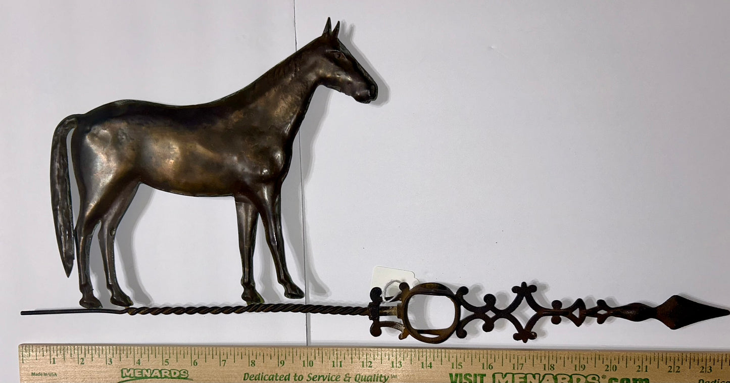 ANTIQUE STANDING HORSE COPPER WEATHERVANE BY DODD AND STRUTHERS