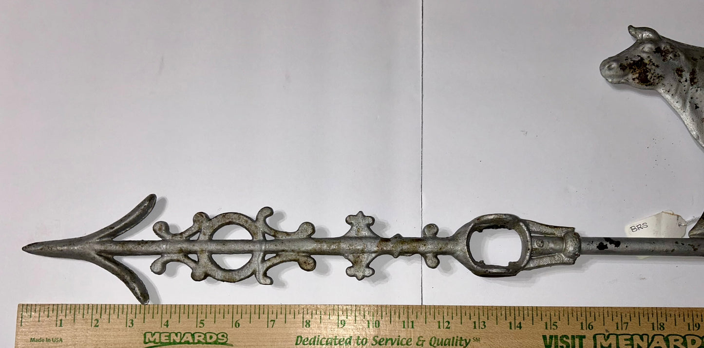 ANTIQUE COW WEATHERVANE ARROW