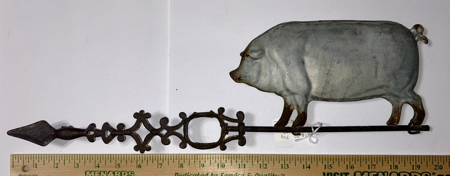 ANTIQUE PIG WEATHERVANE LIGHTNING ROD ARROW