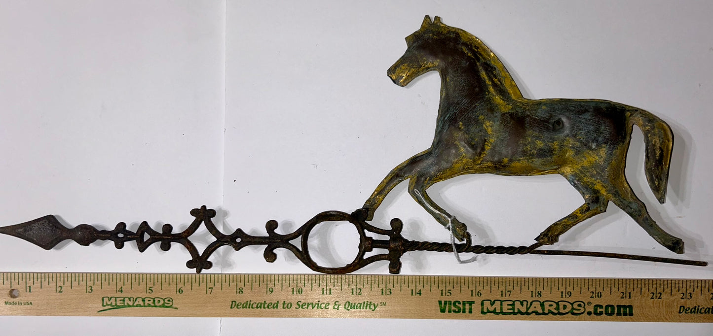 ANTIQUE RUNNING HORSE COPPER WEATHERVANE