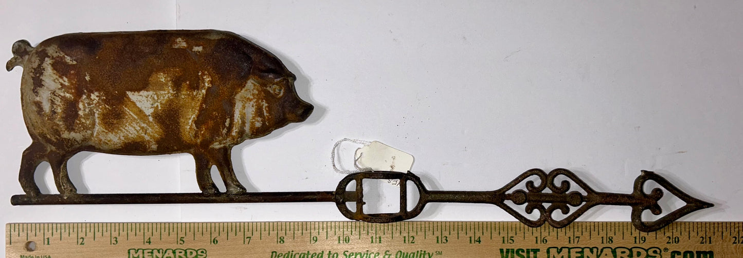 ANTIQUE ZINC PIG WEATHERVANE ARROW