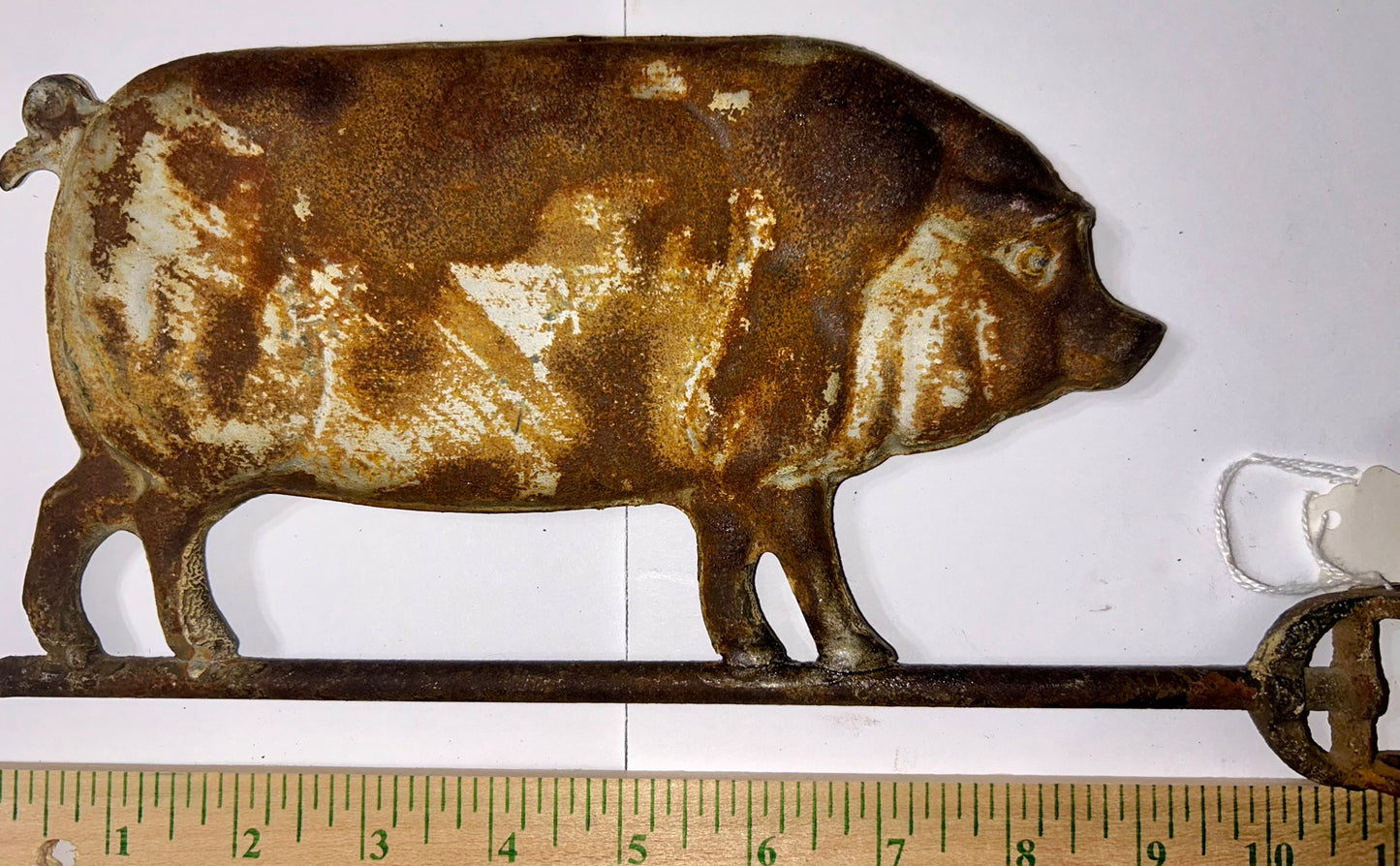 ANTIQUE ZINC PIG WEATHERVANE ARROW