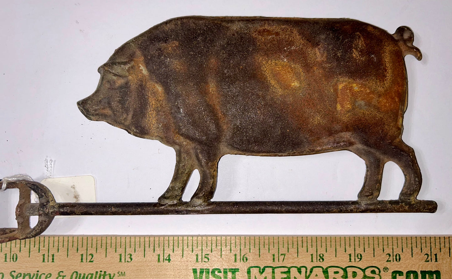 ANTIQUE ZINC PIG WEATHERVANE ARROW