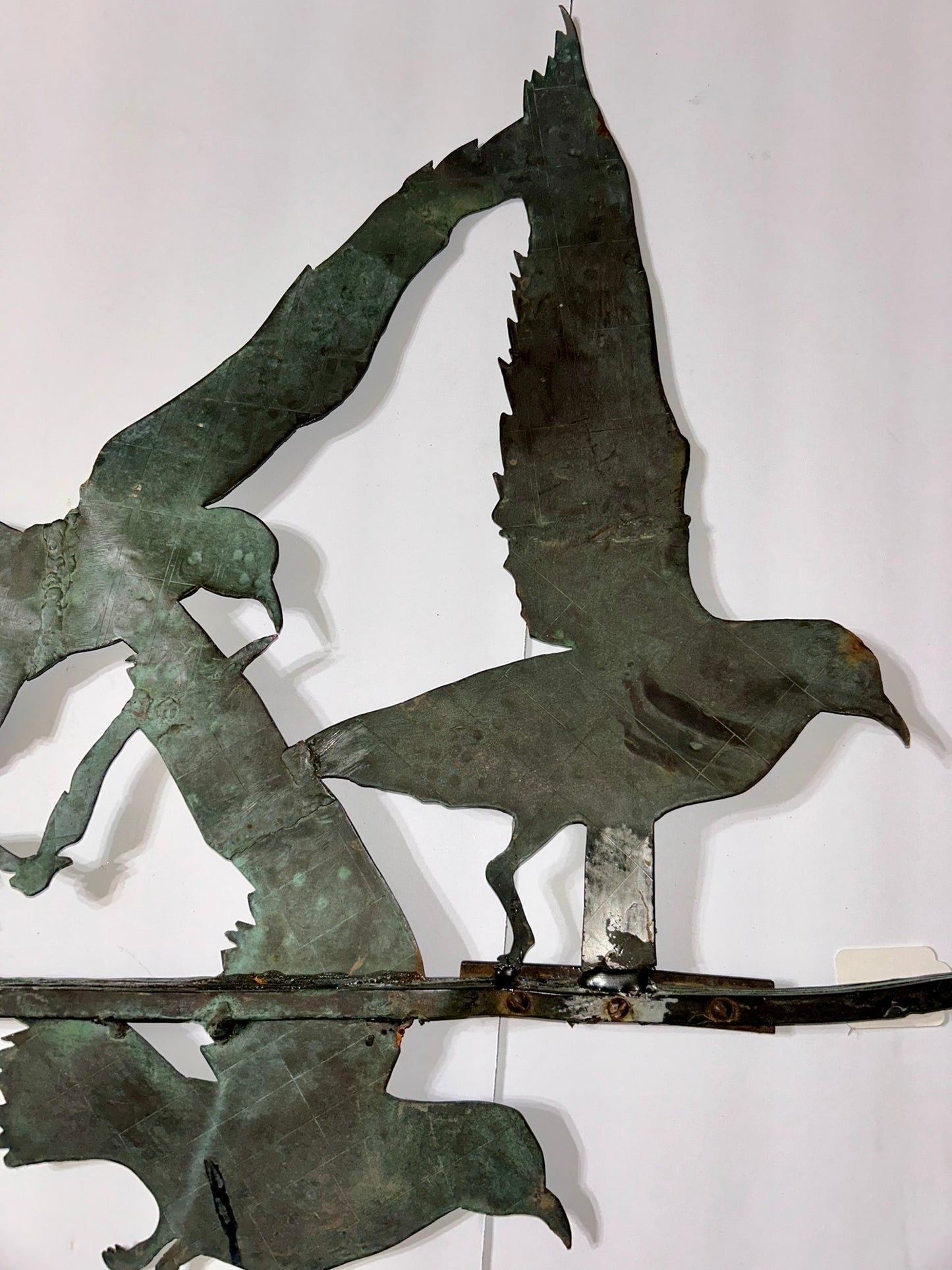 ANTIQUE COPPER HANDMADE BIRDS WEATHERVANE