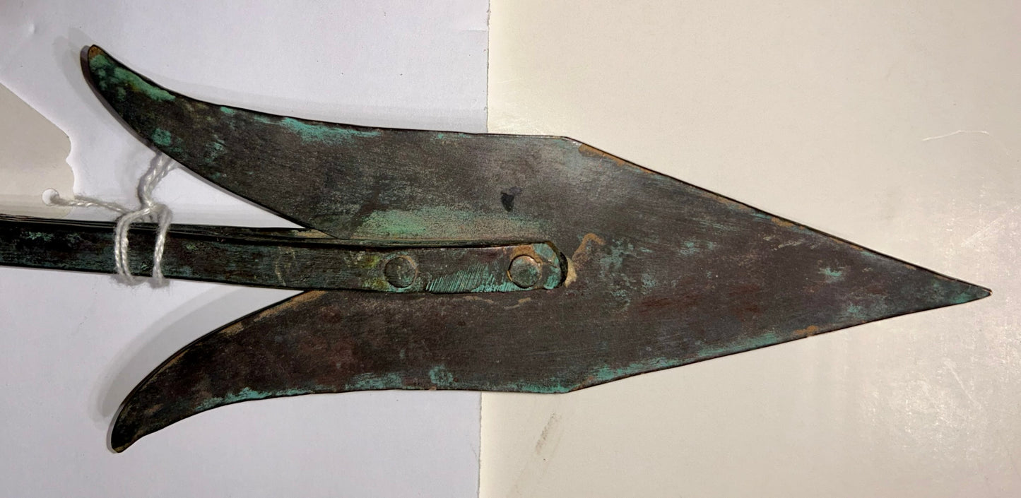 ANTIQUE COPPER HANDMADE BIRDS WEATHERVANE