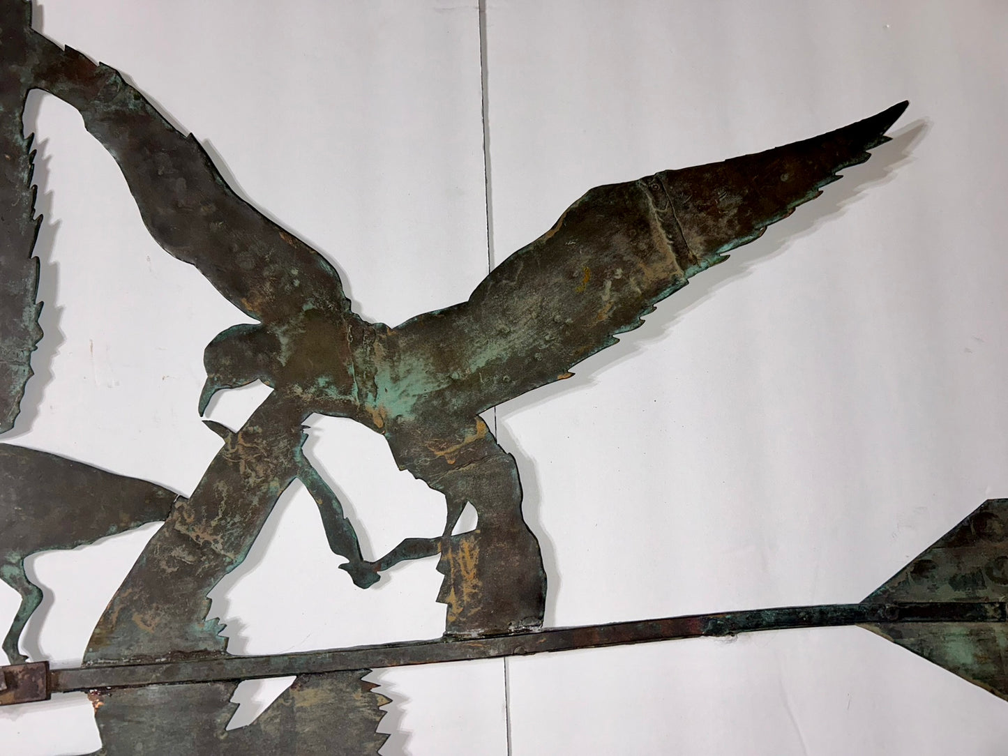 ANTIQUE COPPER HANDMADE BIRDS WEATHERVANE