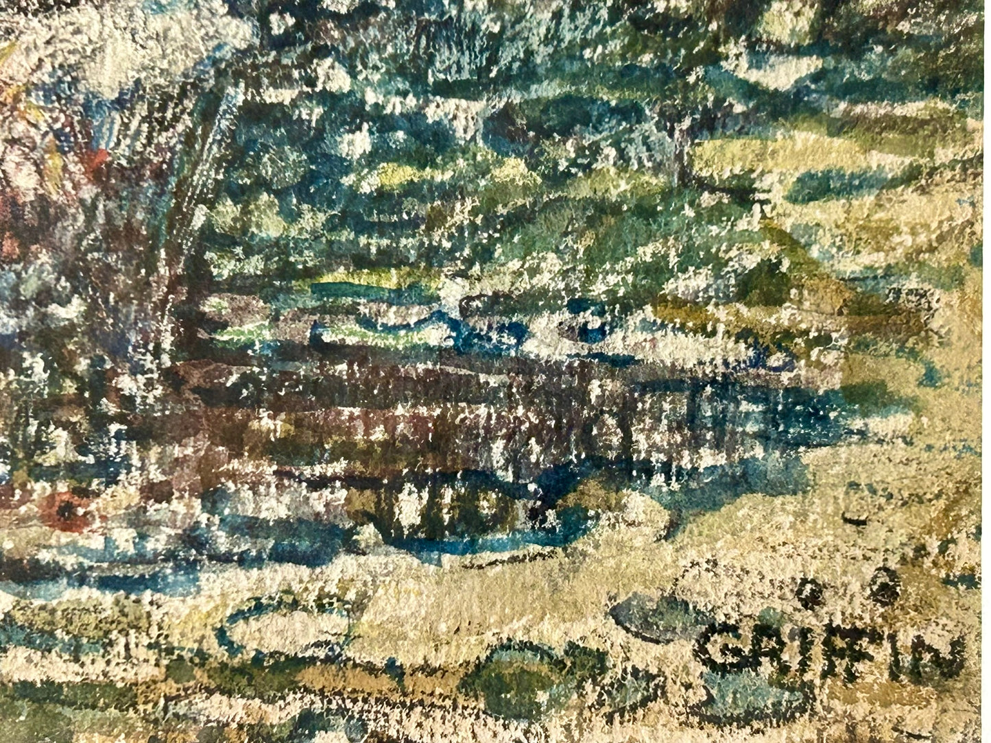 WALTER GRIFFIN CONN. & MAINE ARTIST WATERCOLOR OF C0W