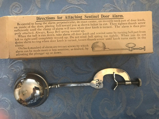 SENTINEL DOOR ALARM UNUSED IN ORIGINAL BOX HARD TO FIND ANTIQUE