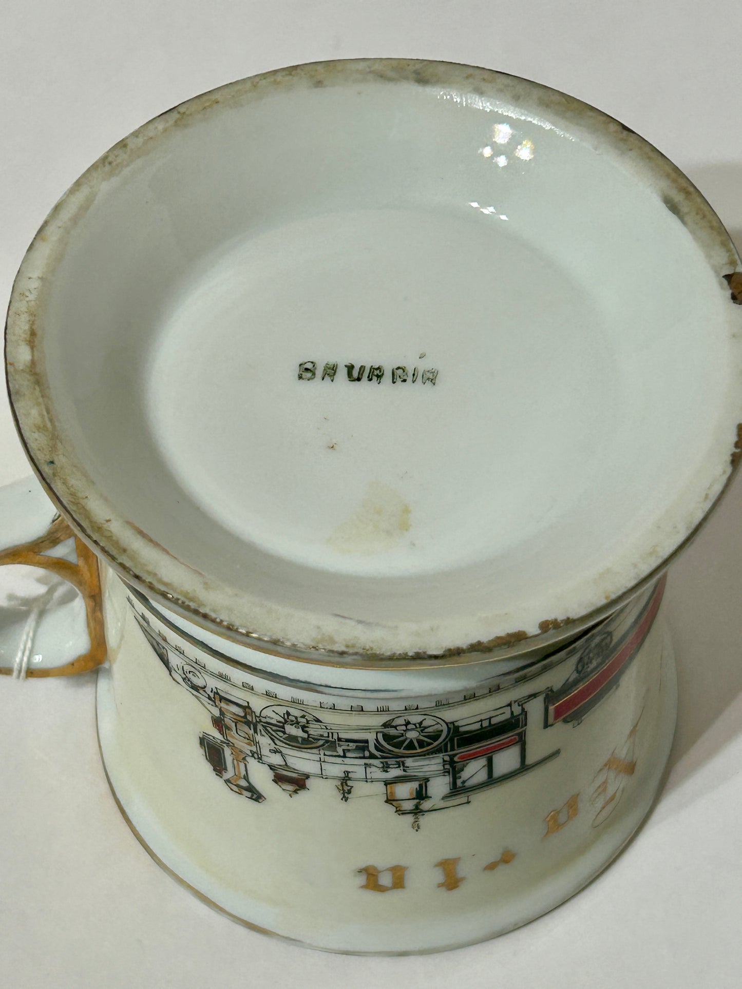 ANTIQUE OCCUPATIONAL SHAVING MUG FOR TRAINMAN