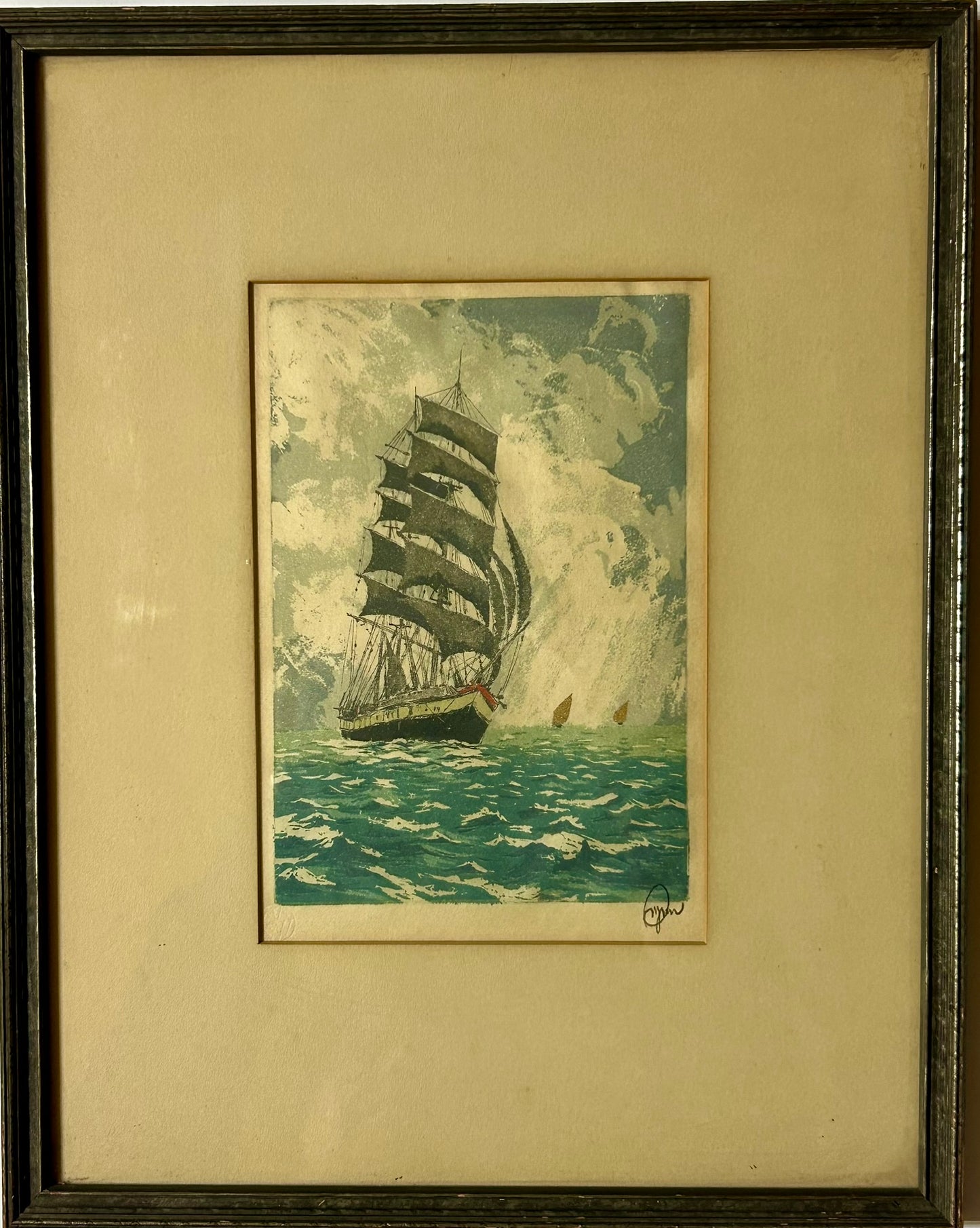 HANS FIGURA "THE OLD CUTTER" COLOR SHIP PRINT