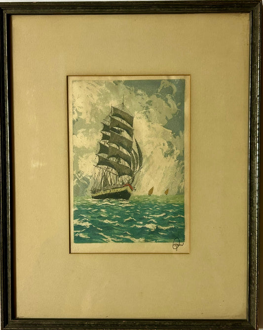 HANS FIGURA "THE OLD CUTTER" COLOR SHIP PRINT