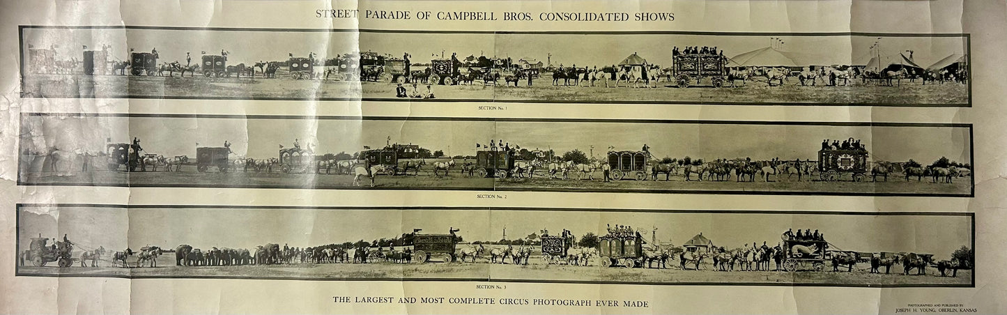 CAMPBELL BROS. PANORAMIC CIRCUS STREET PARADE PHOTOS FROM EARLY 1900